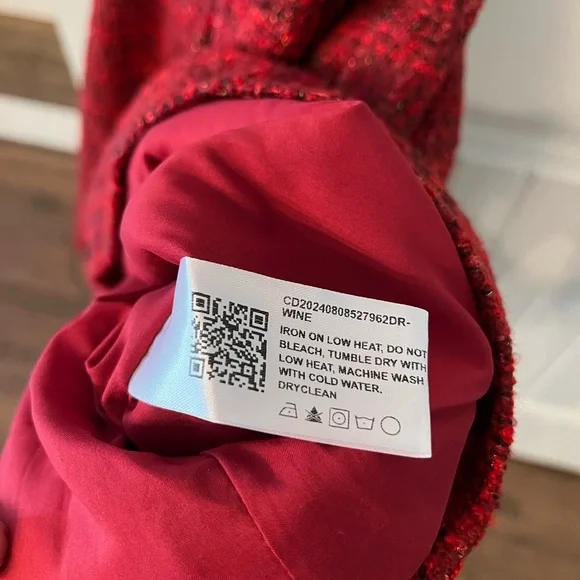 CIDER Red Tweed Fit & Flare Mini Dress 0XL NWT - Picture 5 of 11